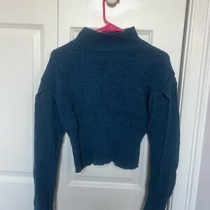 Women's Blue Turtleneck Sweater